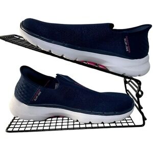 Skechers Slip-ins GoWalk 6 Fabulous View Navy Pink Hands Free Womens 6